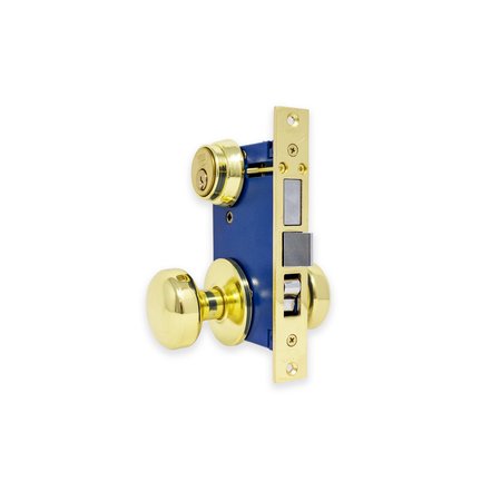 PREMIER LOCK Brass Mortise Entry Gate Left Hand Lock Set with 2.5 in. Backset and 2 SC1 Keys MLG01